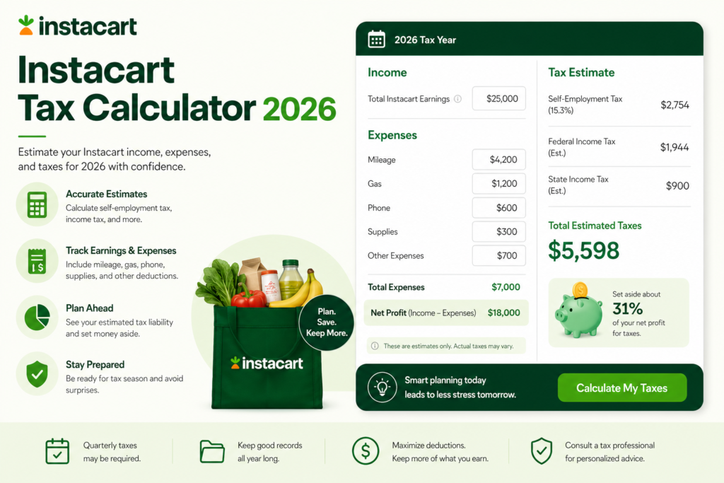 Instacart Tax Calculator 2026 