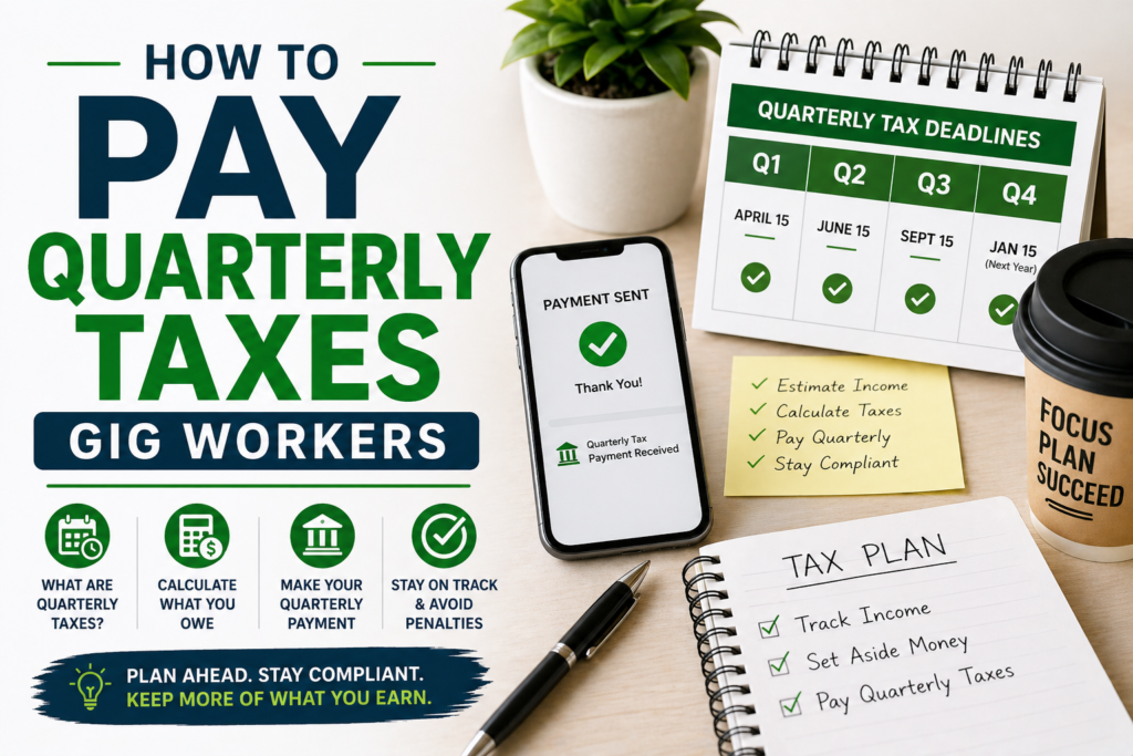 how to pay quarterly taxes gig workers